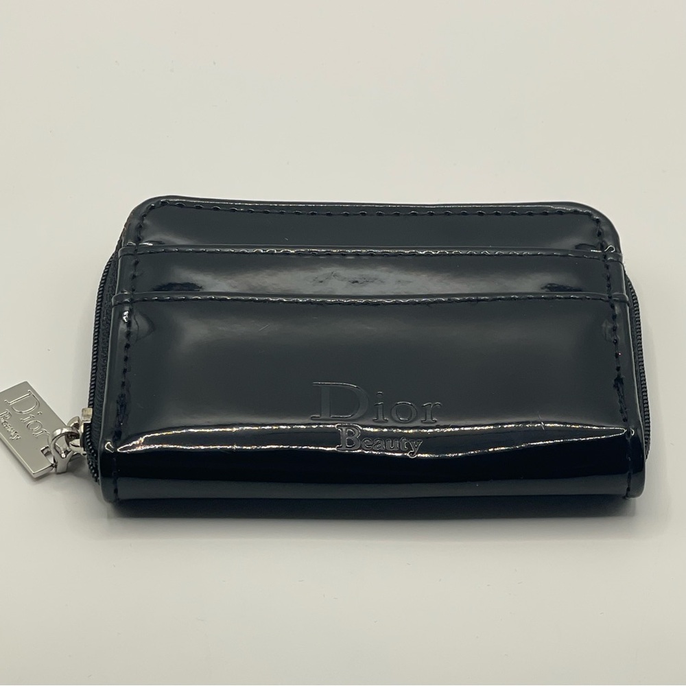 Dior Beauty Diva VIP Black Patent Zip Around Wallet Cardholder - Picture 1 of 9